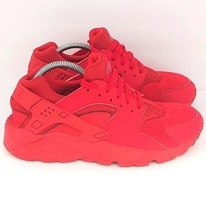 NIKE AIR | Boys Huarache Run Triple Red Running Shoes Red 6